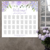 32 Tabel Licht Paars Floral Wedding Seating Chart Poster