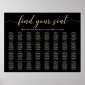 32 Tafels Vind Je Plaats Zwart Stoelenplan Plan Poster (Voorkant)