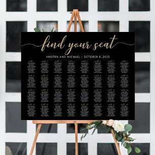 32 Tafels Vind Je Plaats Zwart Stoelenplan Plan Poster