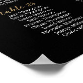 32 Tafels Vind uw Seat Black Zitkaarten Plan Poster (Hoek)