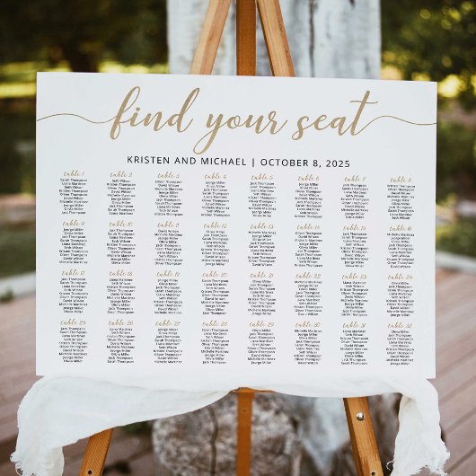32 Tafels Vind uw zitplaatskaart plan Poster