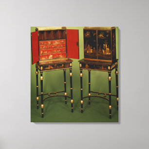 32:Two Chinoiserie cabinets, c.1770 Canvas Afdruk
