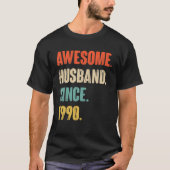 32 Wedding Aniversary Gift Him - Awesome Husband S T-shirt (Voorkant)