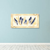 32" X 16" Vogels van een Veer Canvas Afdruk (Insitu (Houten vloer))