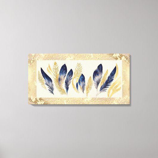 32" X 16" Vogels van een Veer Canvas Afdruk (Voorkant)