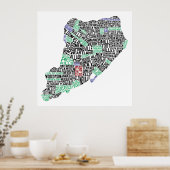 32 x 32 inch Staten Island Calligram Map Poster Pr (Keuken)
