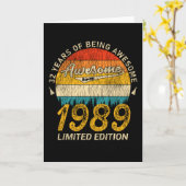 32 Year Old Bday 1989 Awesome Since 32nd Birthday Kaart (Gele Bloem)