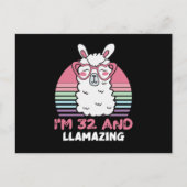 32 Year Old Bday Llamazing 32nd Birthday Llama Briefkaart (Voorkant)