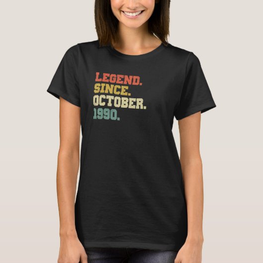 32 Years Old Legend Since October 1990 32nd Birth T-shirt (Voorkant)