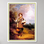 32a Cottage Girl met Dog Poster (Voorkant)