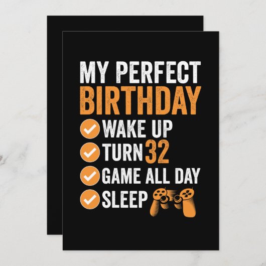 32e beurt 32 Mijn perfecte verjaardag gamen Kaart (Voorkant / Achterkant)