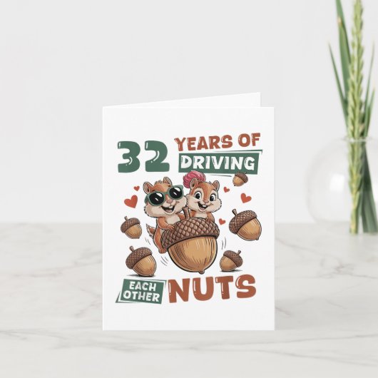 32e bruiloft Jubileum 32 jaar koppel matching Kaart (Voorkant)