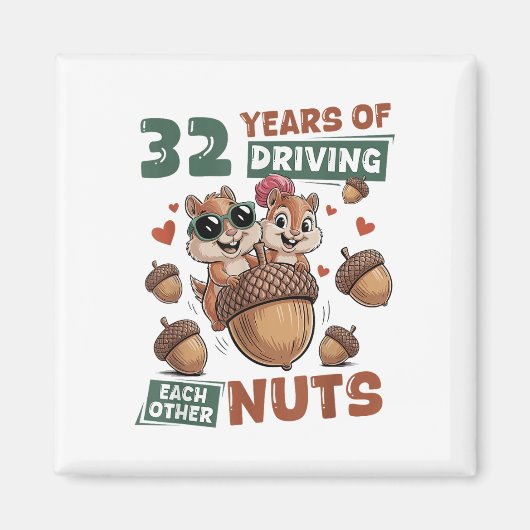 32e bruiloft Jubileum 32 jaar koppel matching Magneet (Voorkant)