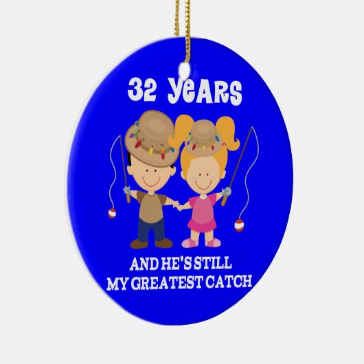 32e bruiloft Jubileum Funny Gift voor haar Keramisch Ornament (Rechts)