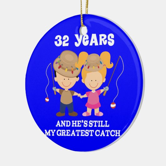 32e bruiloft Jubileum Funny Gift voor haar Keramisch Ornament (Links)