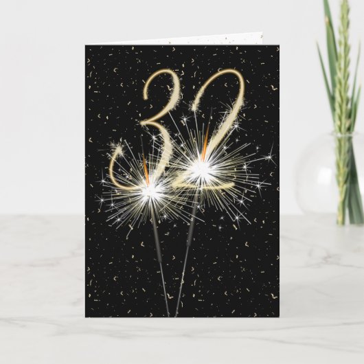 32e bruiloft sparklers kaart (Voorkant)