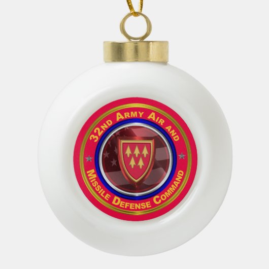 32e Commando Luchtvaart en raketverdediging Keramische Bal Ornament (Voorkant)