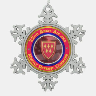 32e Commando Luchtvaart en raketverdediging Tin Sneeuwvlok Ornament