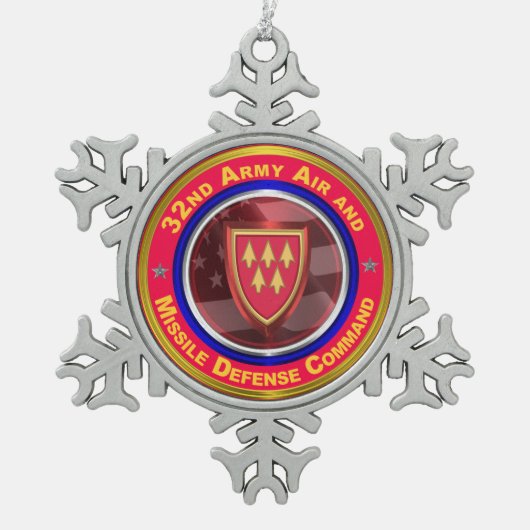 32e Commando Luchtvaart en raketverdediging Tin Sneeuwvlok Ornament (Voorkant)