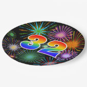 32e Evenement - Leuk, Kleurrijk, Vet, Regenboog 32 Papieren Bordje (Gekanteld)