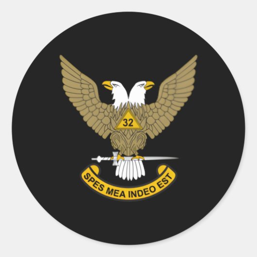 32e graad Mason 32 Masonic Schotse Rite Up Ronde Sticker (Voorkant)