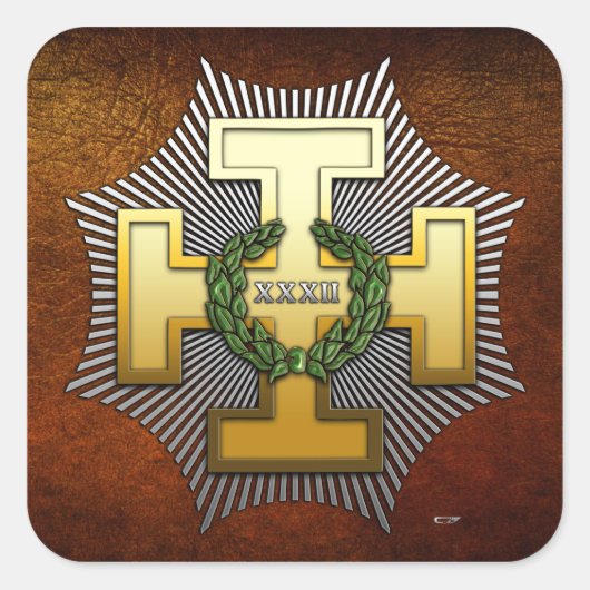 32e graad: Master of the Royal Secret Vierkante Sticker (Voorkant)