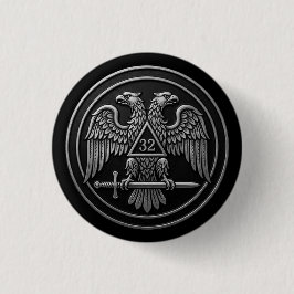 32e Graad Schotse Rite Dubbelkoppige Adelaar Ronde Button 3,2 Cm