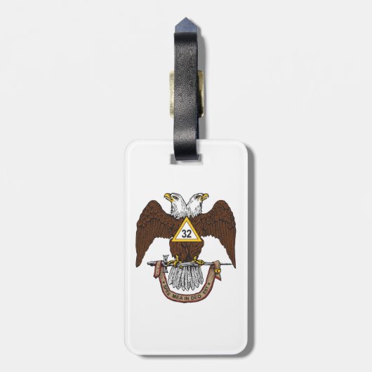 32e Graad Schotse Rite Dubbelkoppige Adelaars Bagagelabel (Achterkant verticaal)