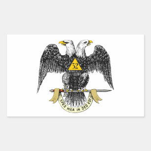 32e graads Scottish Rite Black Eagle Rechthoekige Sticker