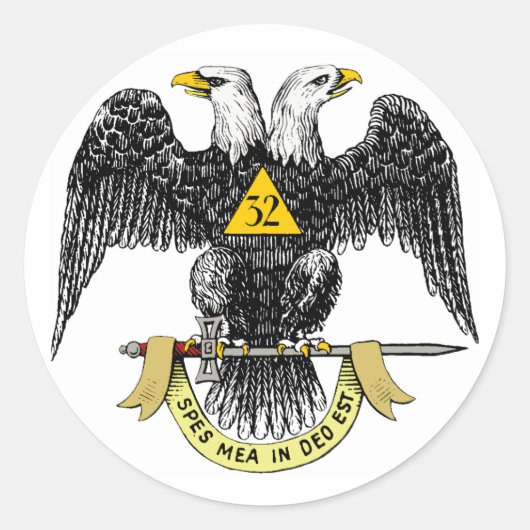 32e graads Scottish Rite Black Eagle Ronde Sticker (Voorkant)