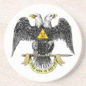 32e graads Scottish Rite Black Eagle Zandsteen Onderzetter (Voorkant)