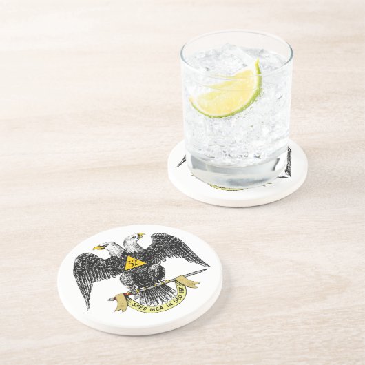 32e graads Scottish Rite Black Eagle Zandsteen Onderzetter (Zijkant)