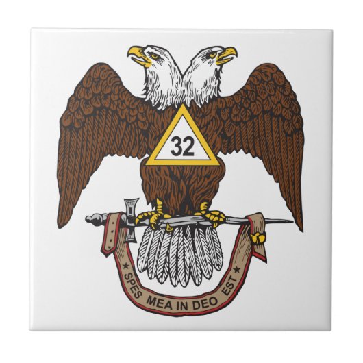 32e graads Scottish Rite Brown Eagle Tegeltje (Voorkant)