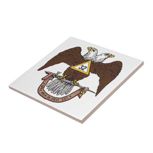 32e graads Scottish Rite Brown Eagle Tegeltje (Zijkant)