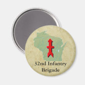 32e infanterie in Wisconsin Military Magneet (Voorkant / Achterkant)