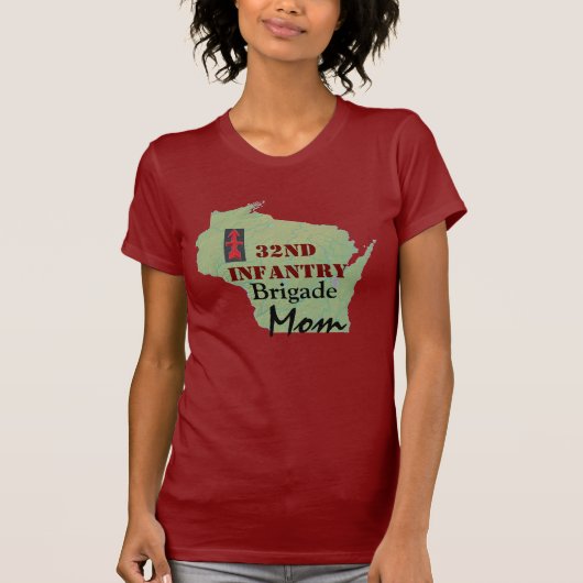 32e Infanteriebrigade met Wisconsin Map T-shirt (Voorkant)