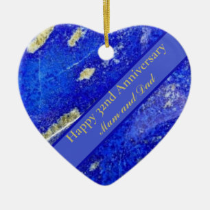 32e Jubileum voor bruiloft, bewerkbaar Keramisch Ornament