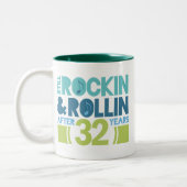 32e Jubileum Wedding Funny Tweekleurige Koffiemok (Links)