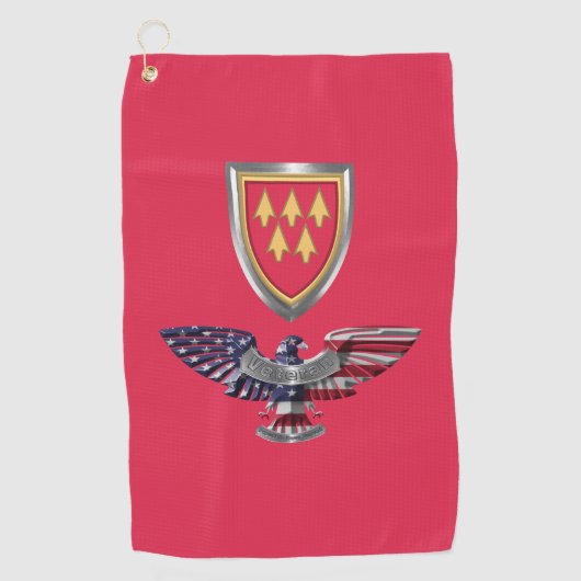 32e Luchtverdedigingscommando Adelaar Golfhanddoek (Voorkant)