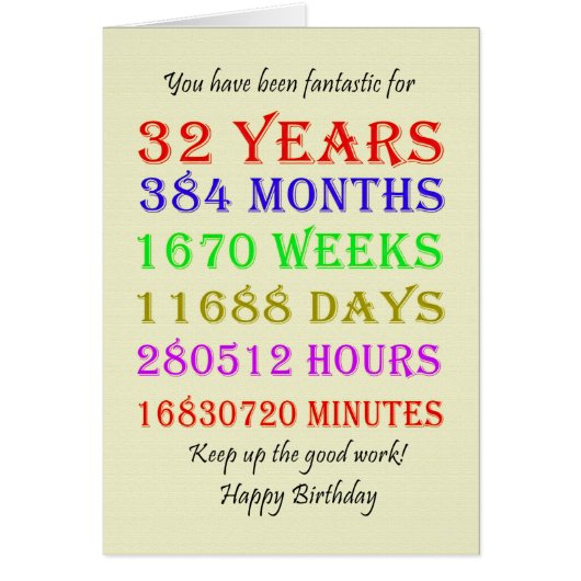 32e mijlpalen van de verjaardag (Voorkant)