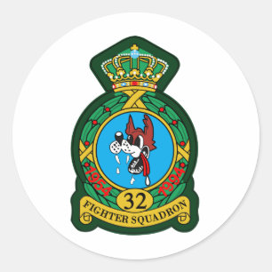 32e (tactisch) Vuurgetijdenkantongen Wolfhounds Ronde Sticker