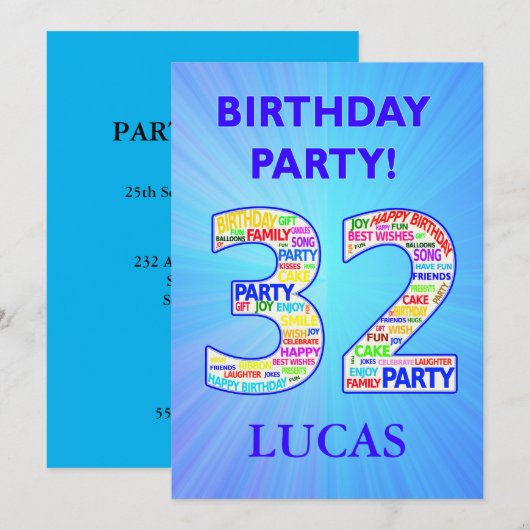 32e uitnodiging van de Partij van de Woensdag Voeg (Voorkant / Achterkant)