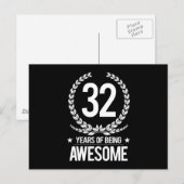 32e verjaardag (32 jaar Geweldige) Briefkaart (Voorkant / Achterkant)