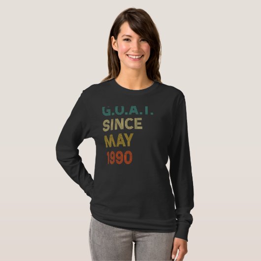 32e verjaardag 32 jaar oude geit sinds mei 1990 t-shirt (Voorkant volledig)