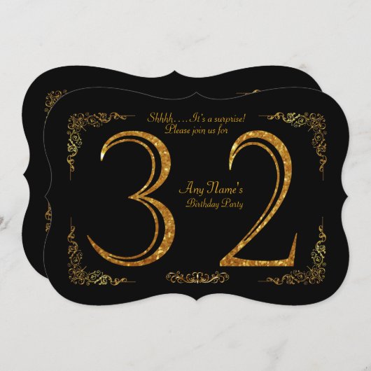 32e verjaardag, 32e verjaardag, geweldige Gatsby, Kaart (Voorkant / Achterkant)