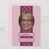 32e verjaardag Afbeelding en naam van de uitnodigi Kaart (Voorkant / Achterkant)