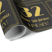 32e verjaardag ~ Art Deco geïnspireerde look "32", Cadeaupapier (Rol Hoek)
