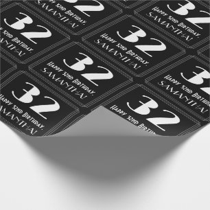32e verjaardag - Art Deco geïnspireerde look "32", Cadeaupapier