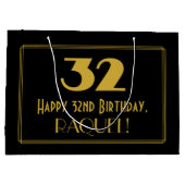 32e verjaardag — Art Deco Geïnspireerde look "32" Groot Cadeauzakje (Achterkant)