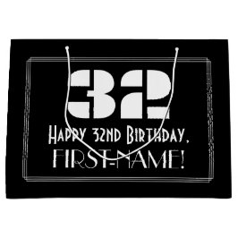 32e verjaardag ~ Art Deco geïnspireerde look "32"  Groot Cadeauzakje